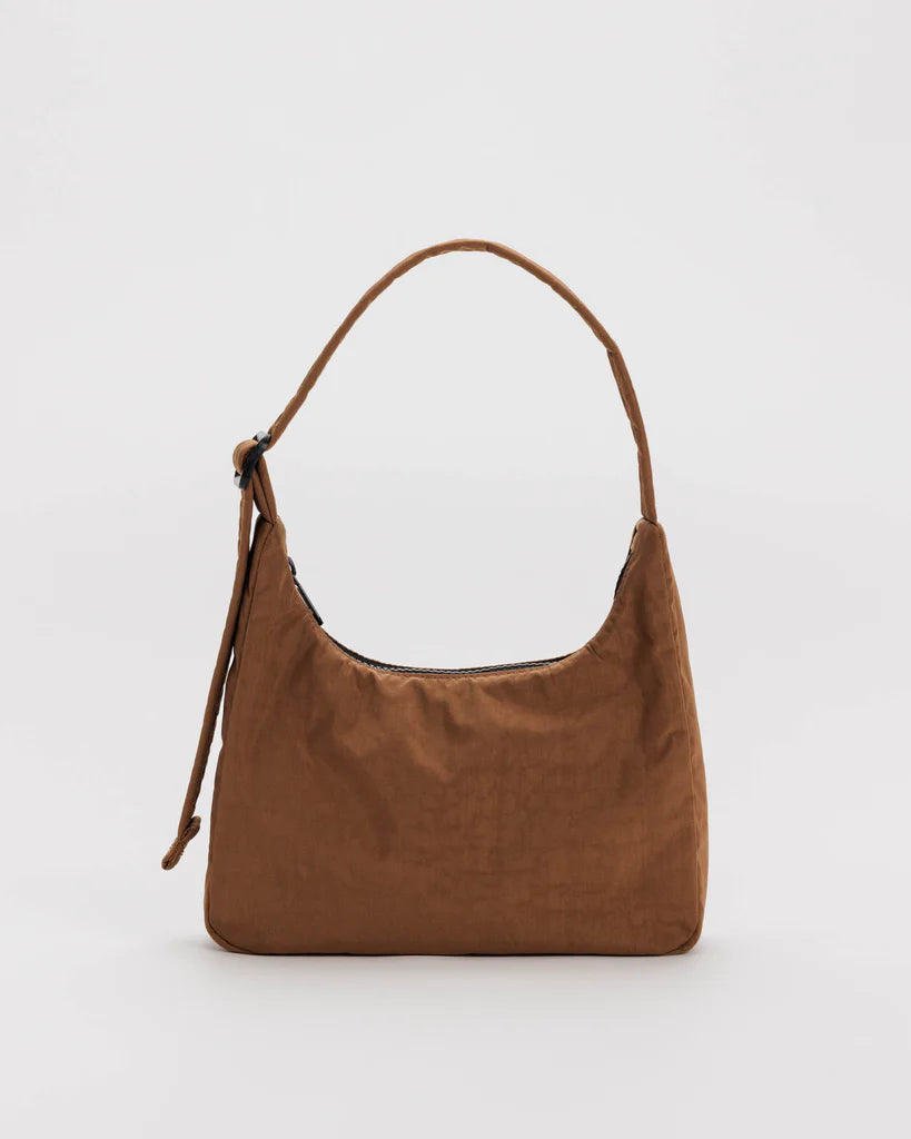Brown Baggu Mini Nylon Shoulder Bag