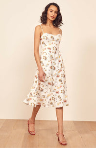 REFORMATION Eileen Linen Midi Dress in Tropez