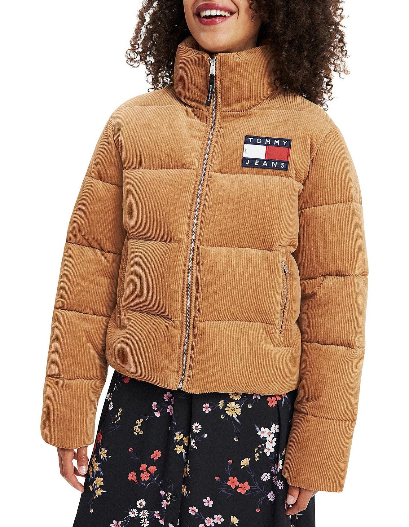 Tommy Hilfiger Brown Corduroy Puffer Jacket