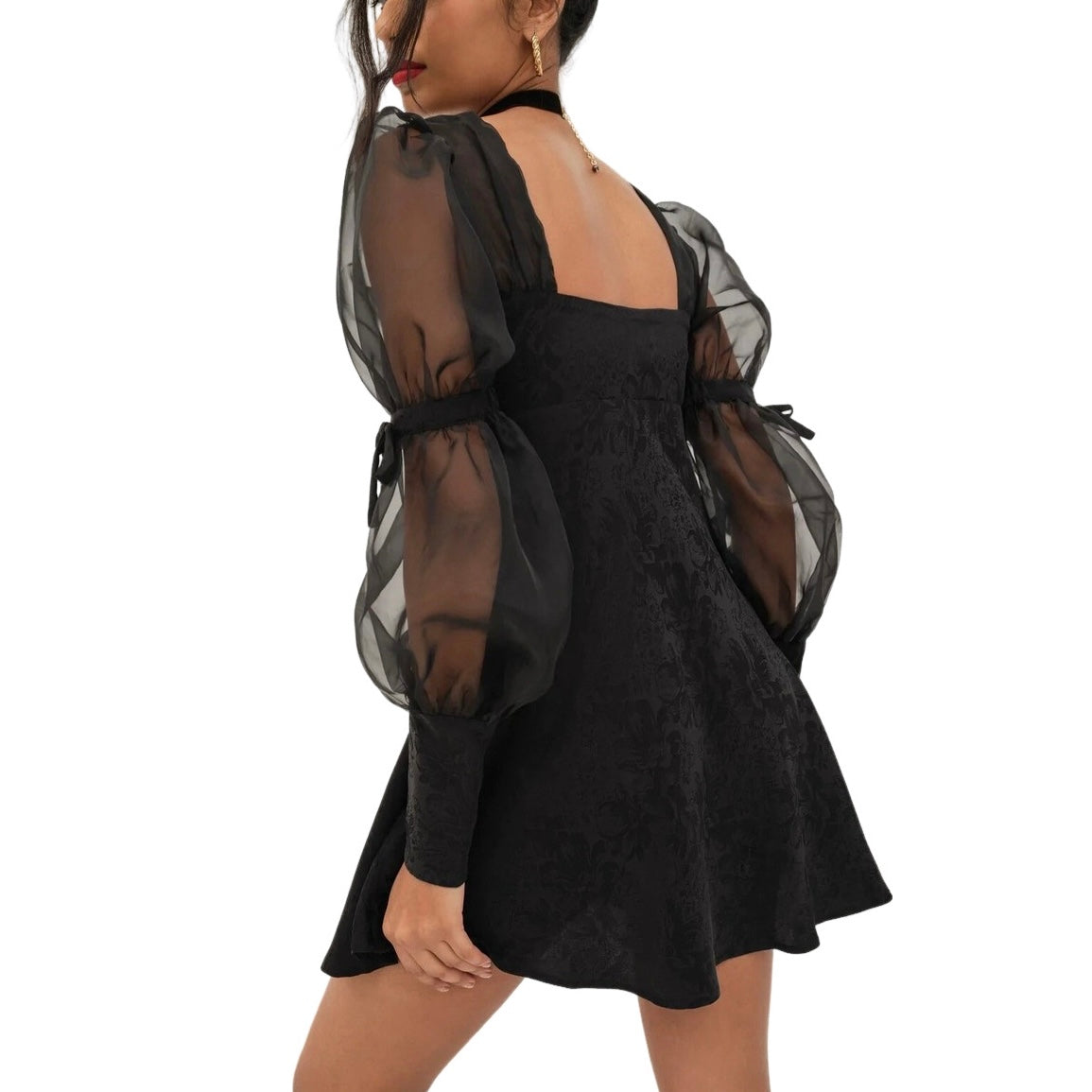 For Love & Lemons Gabrielle Puff Sleeve Mini Dress