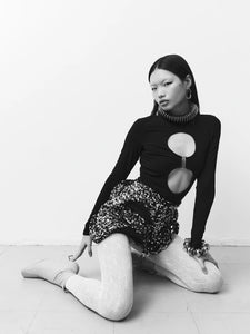 SID NEIGUM DOUBLE CIRCLE CUTOUT TOP