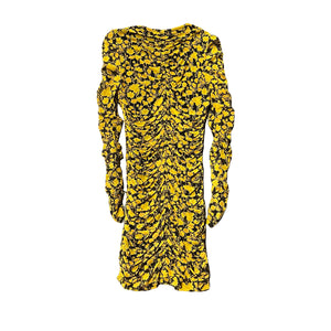GANNI Yellow Floral Print Dress