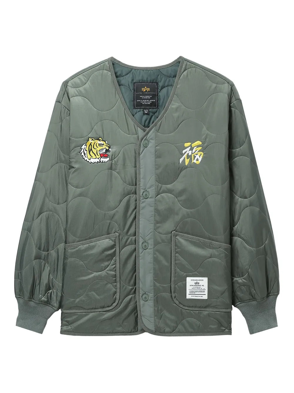 Alpha Industries Quilted Jacket with Tiger Embroidery
