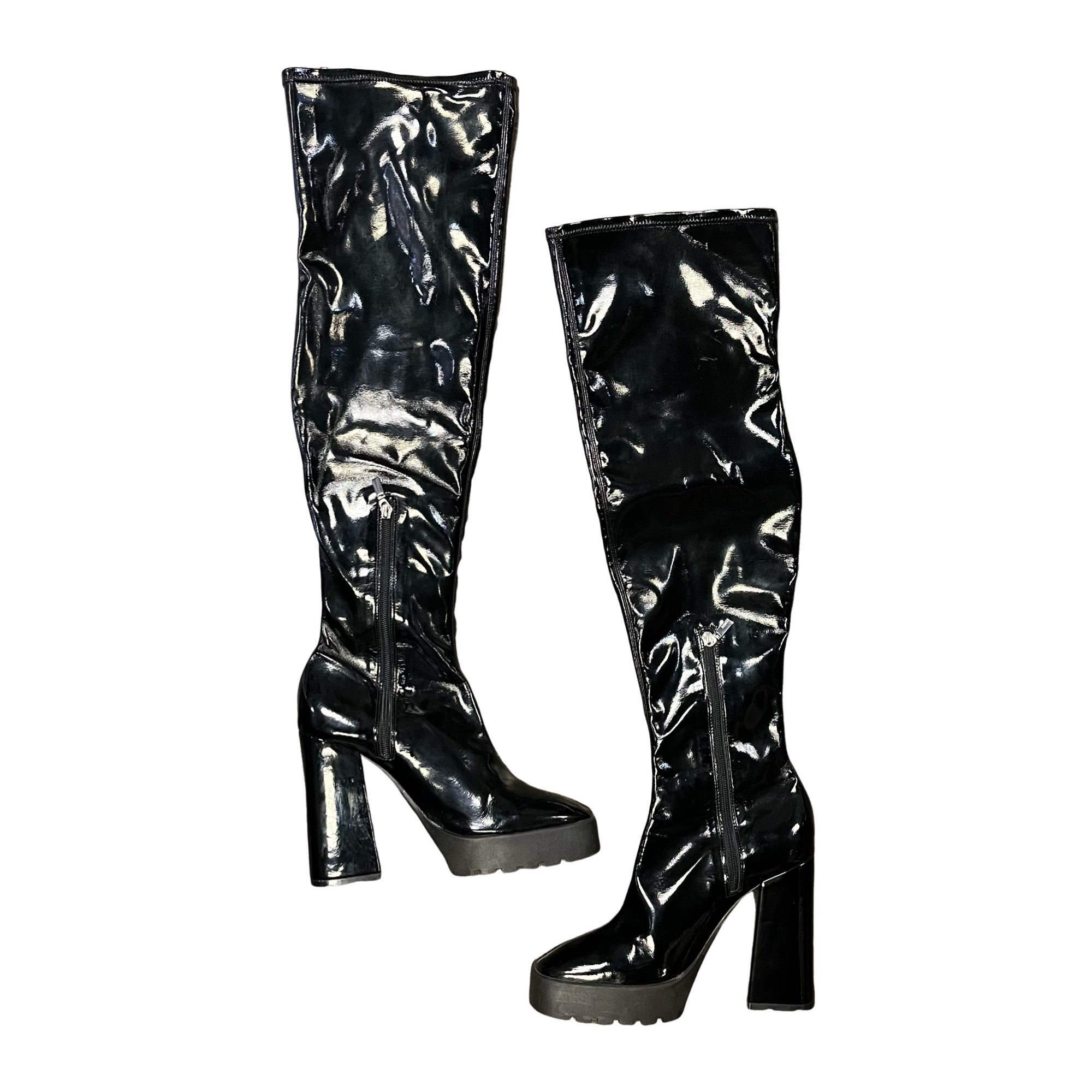 SCHUTZ Darlyn Patent Leather Over the Knee Boots