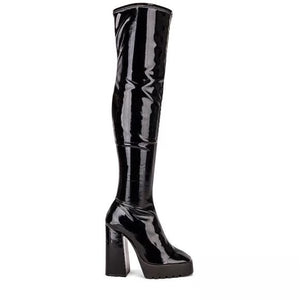 SCHUTZ Darlyn Patent Leather Over the Knee Boots