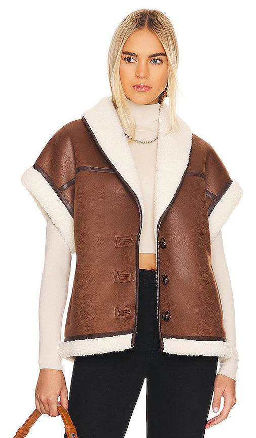 L’Academie Miri Vest in Dark Brown