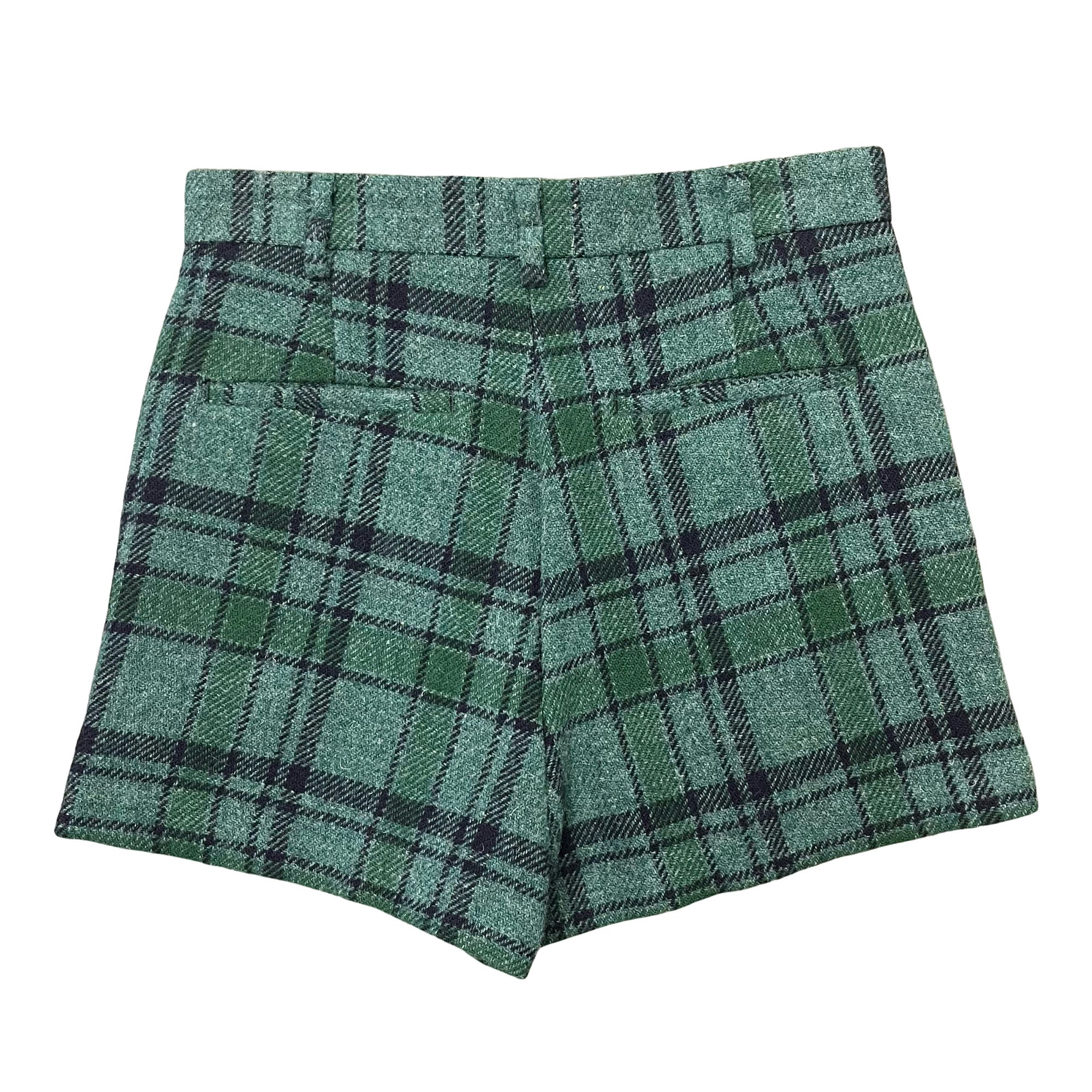Roy Rogers Herringbone Check Wool Shorts