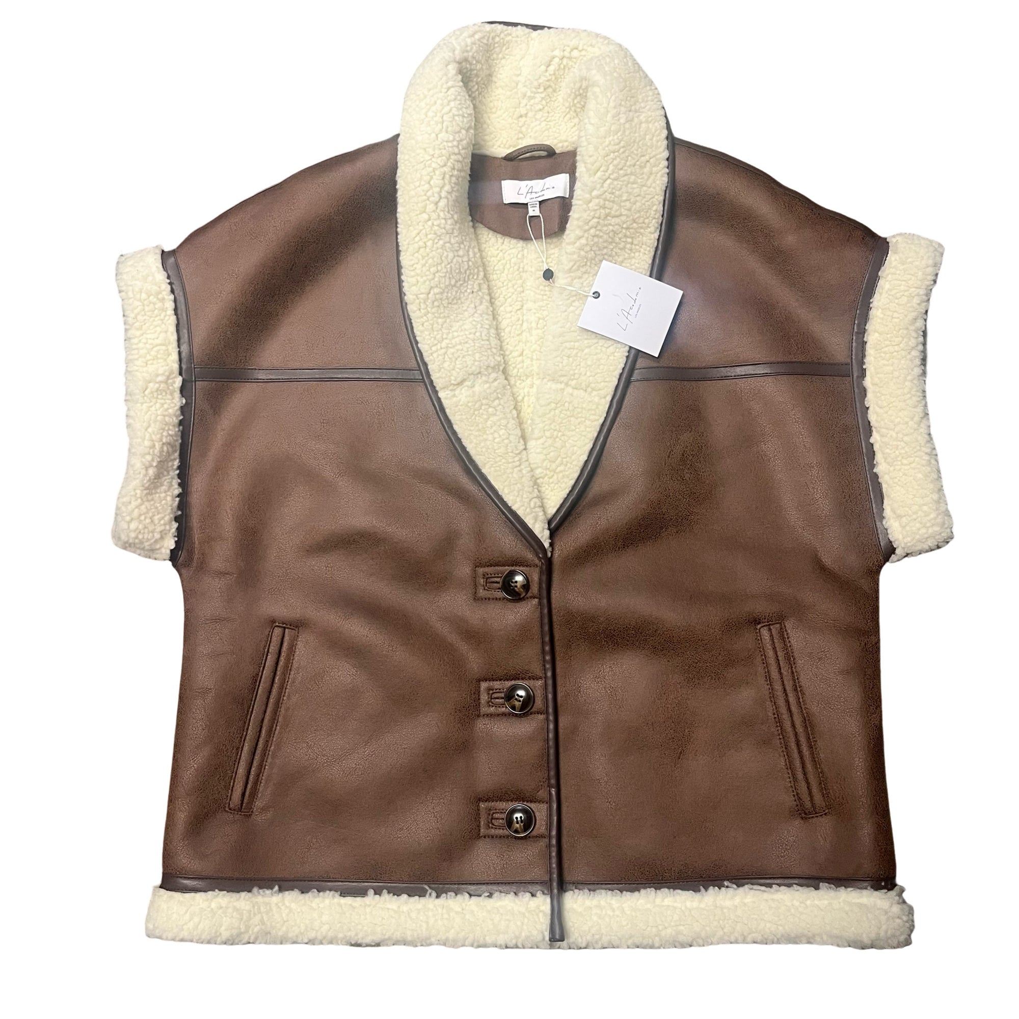 L’Academie Miri Vest in Dark Brown