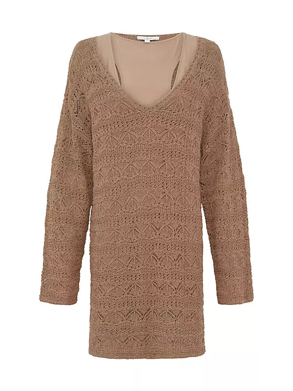 IRO Paris Lizami Crochet Dress in Cappuccino