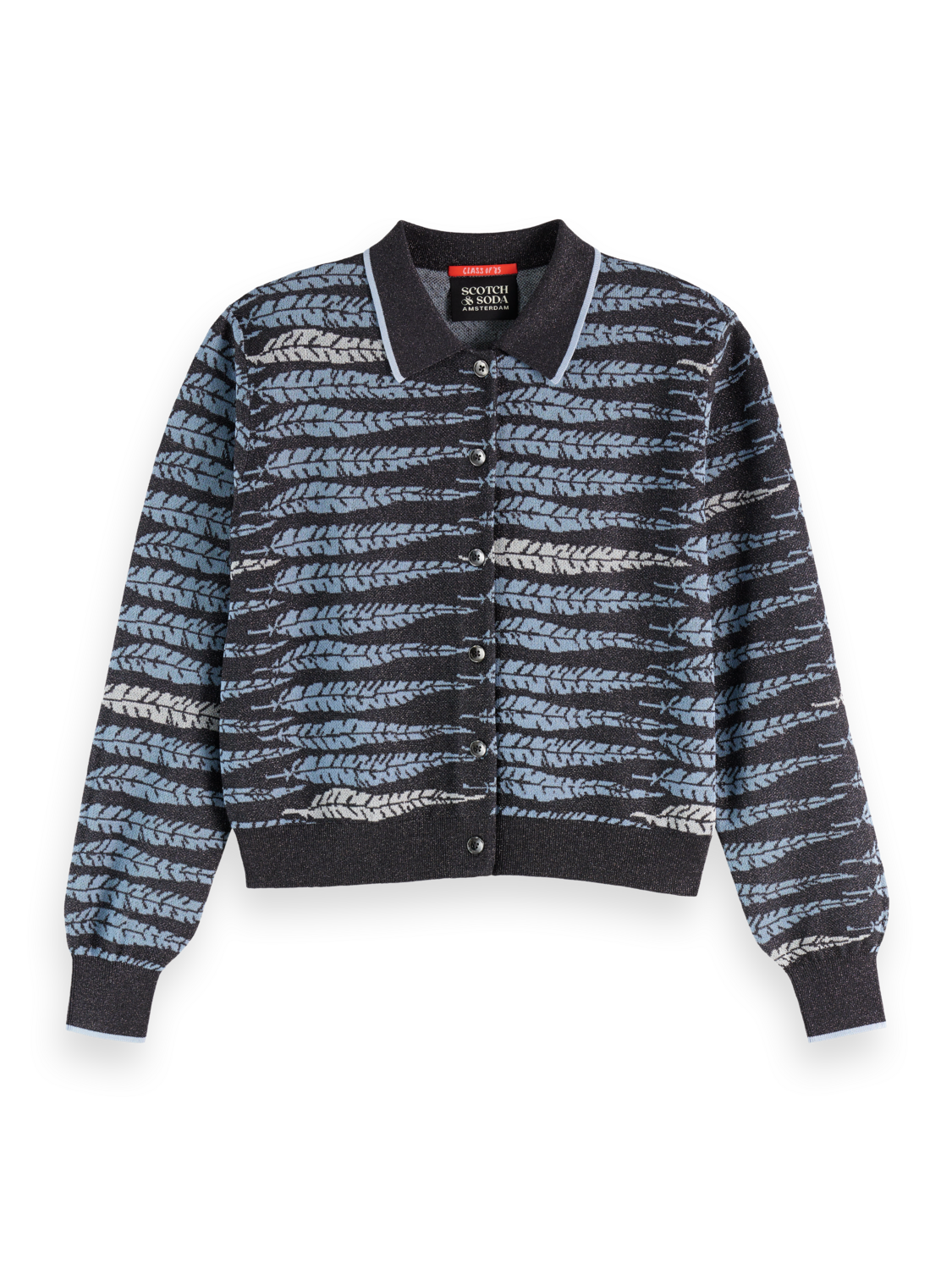 Scotch & Soda LUREX JACQUARD CARDIGAN