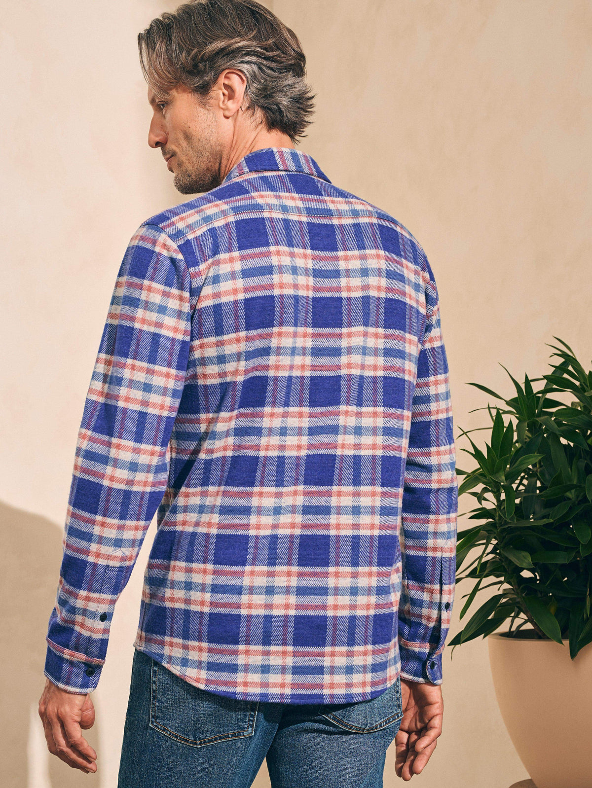Faherty Legend™ Sweater Shirt - Navy Skyline Plaid
