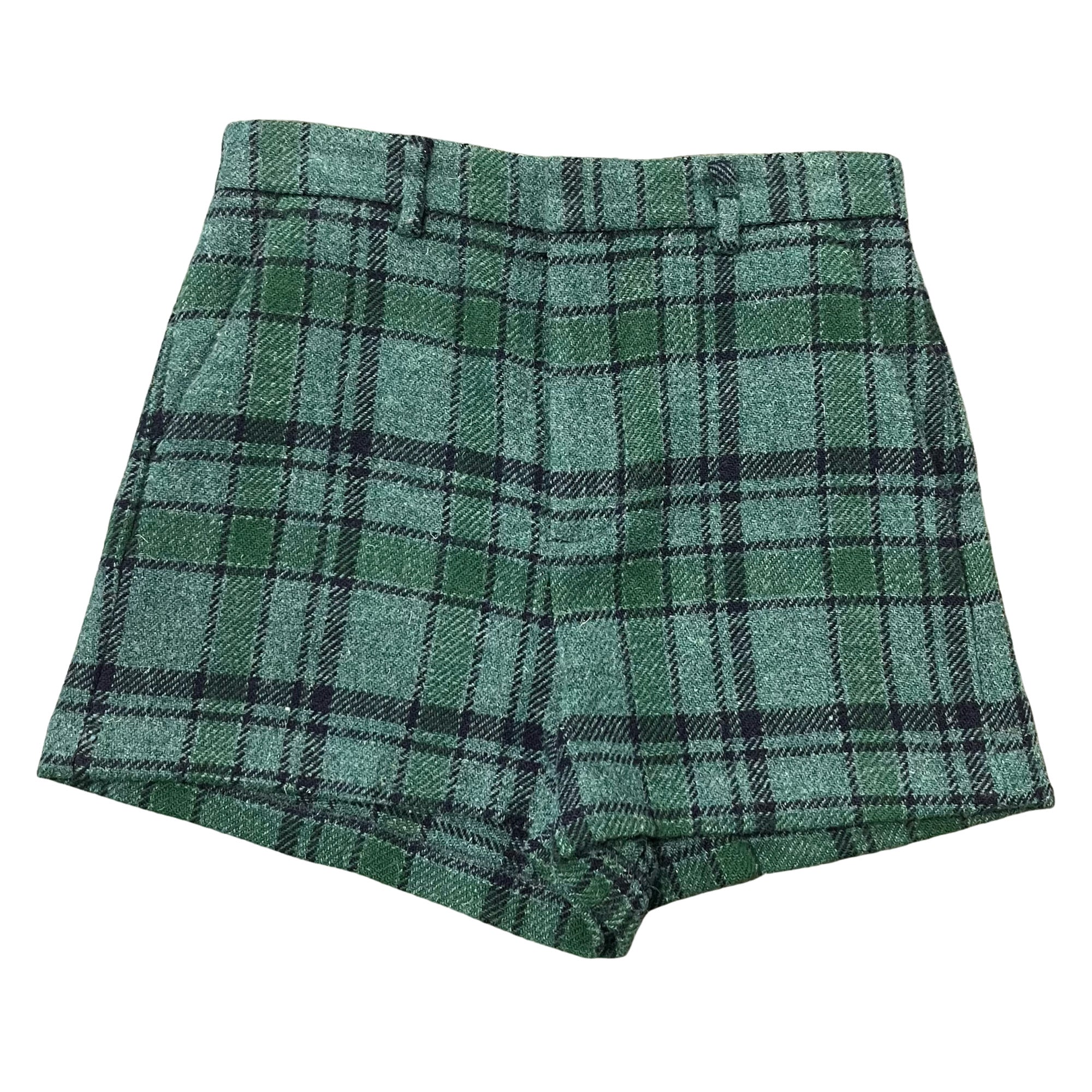 Roy Rogers Herringbone Check Wool Shorts