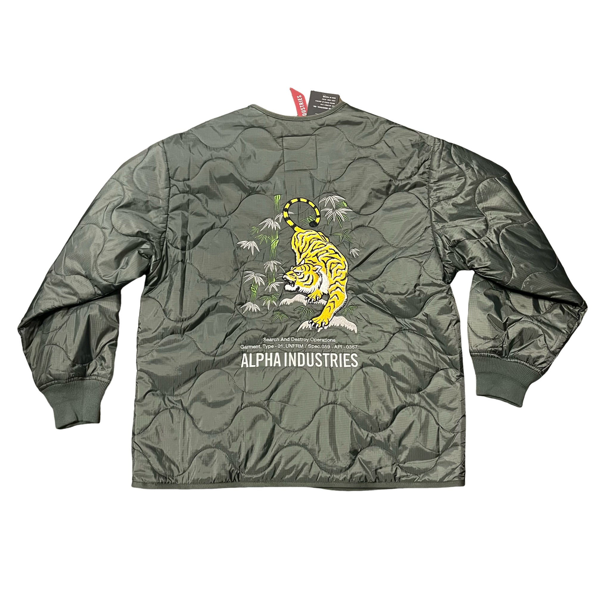 Alpha Industries Quilted Jacket with Tiger Embroidery