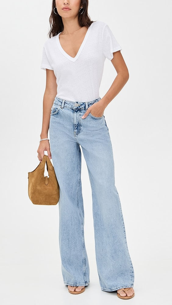 Aligne Loose Wide Jeans in Powder Blue