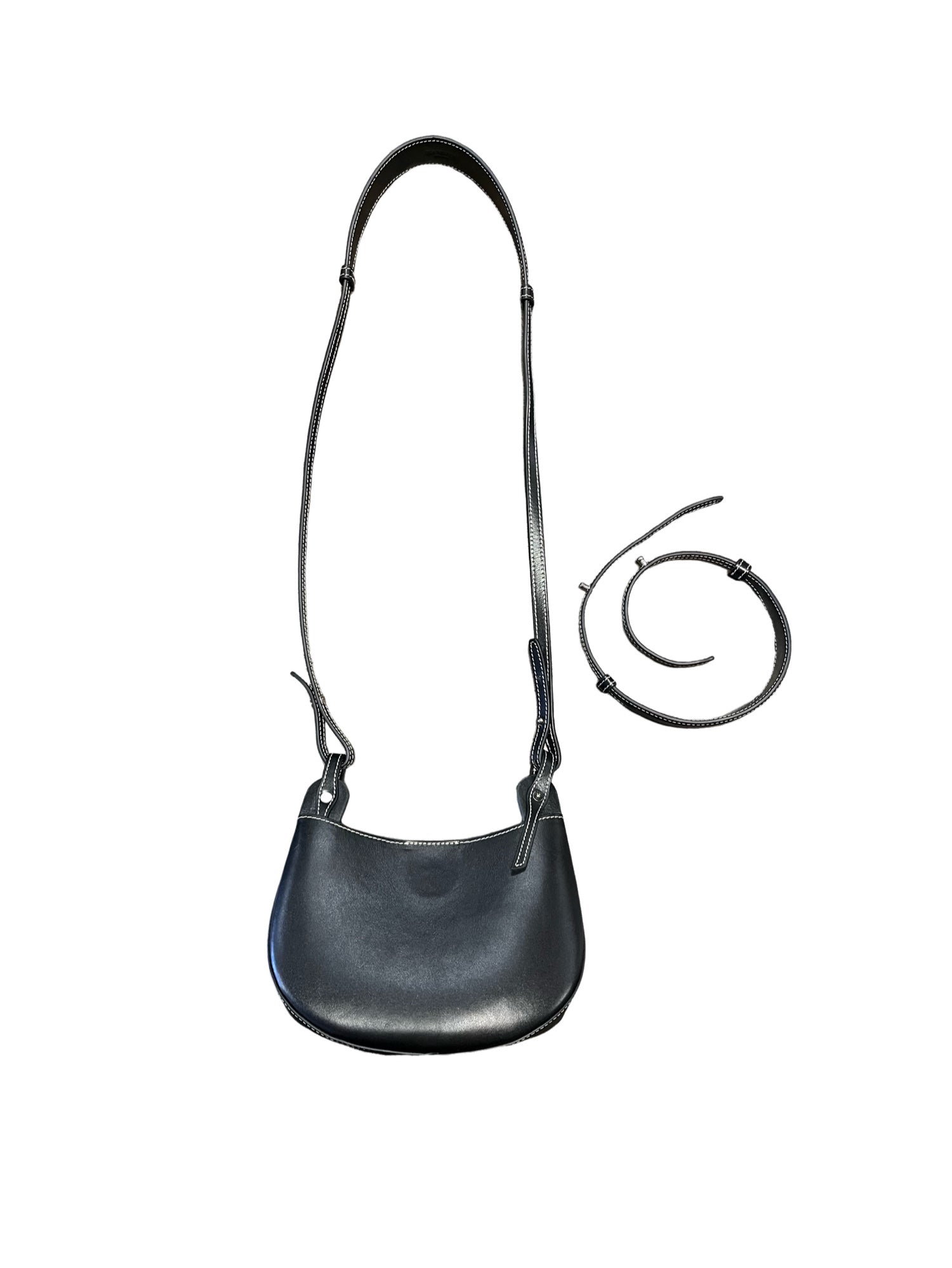 Hanwen Studio Leah Pockets Saddle Purse in Black