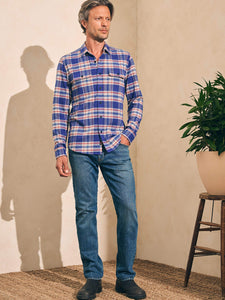 Faherty Legend™ Sweater Shirt - Navy Skyline Plaid