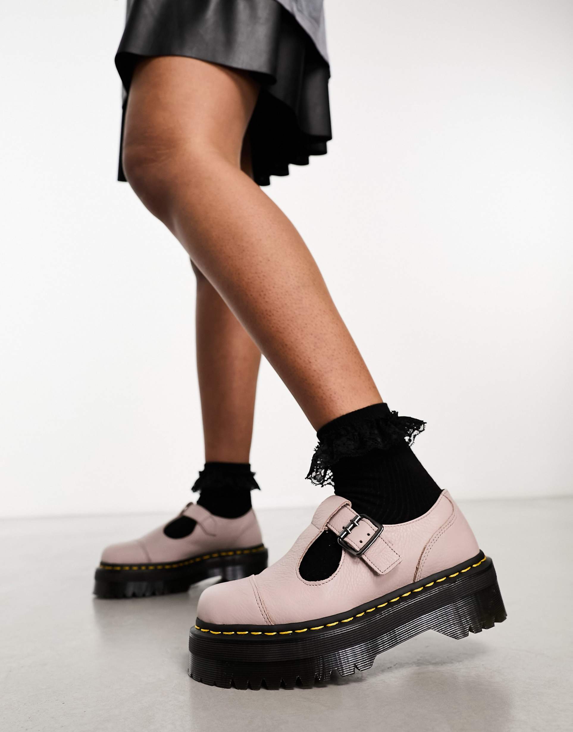 DR. MARTENS Pisa Leather Platform Mary Jane Shoes
