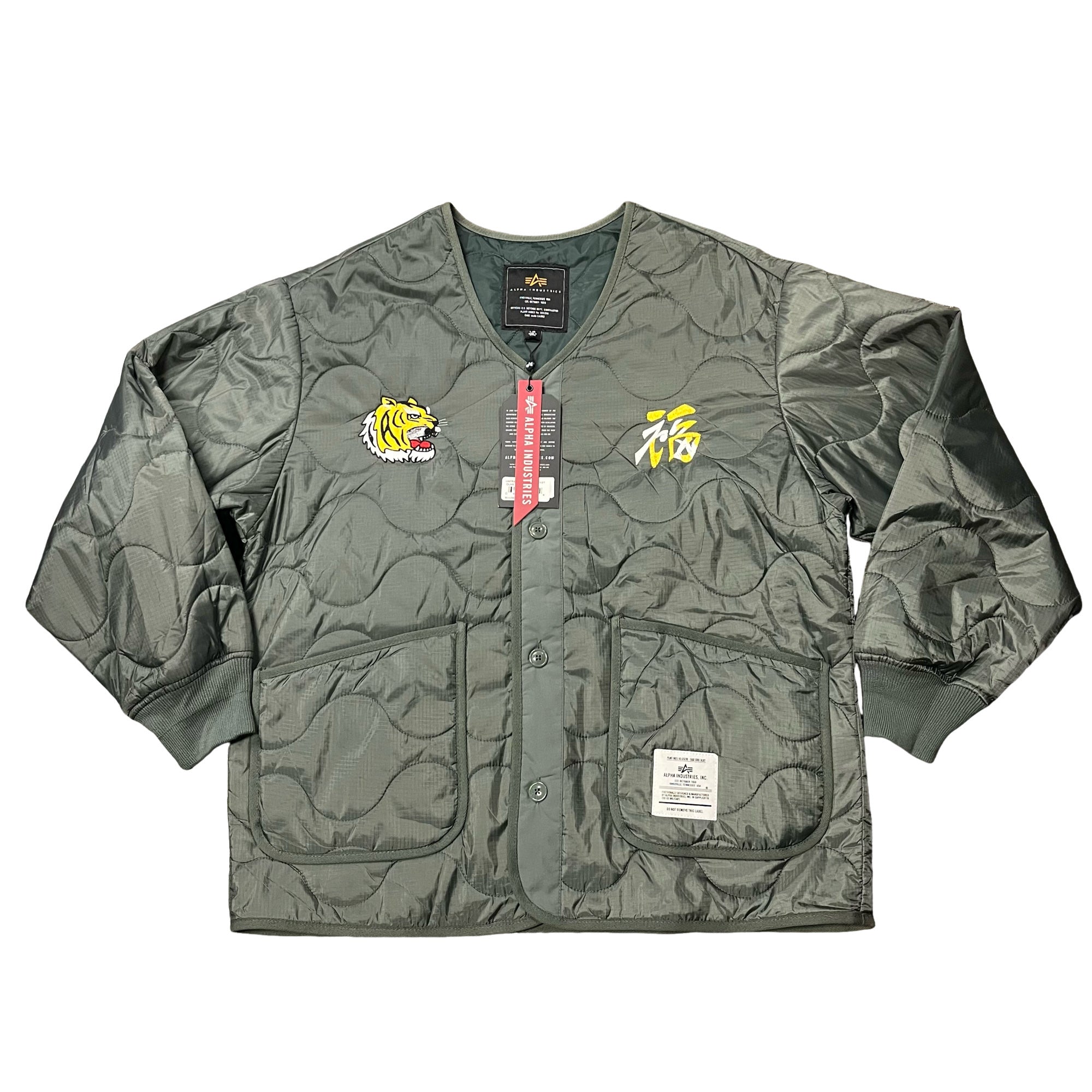 Alpha Industries Quilted Jacket with Tiger Embroidery