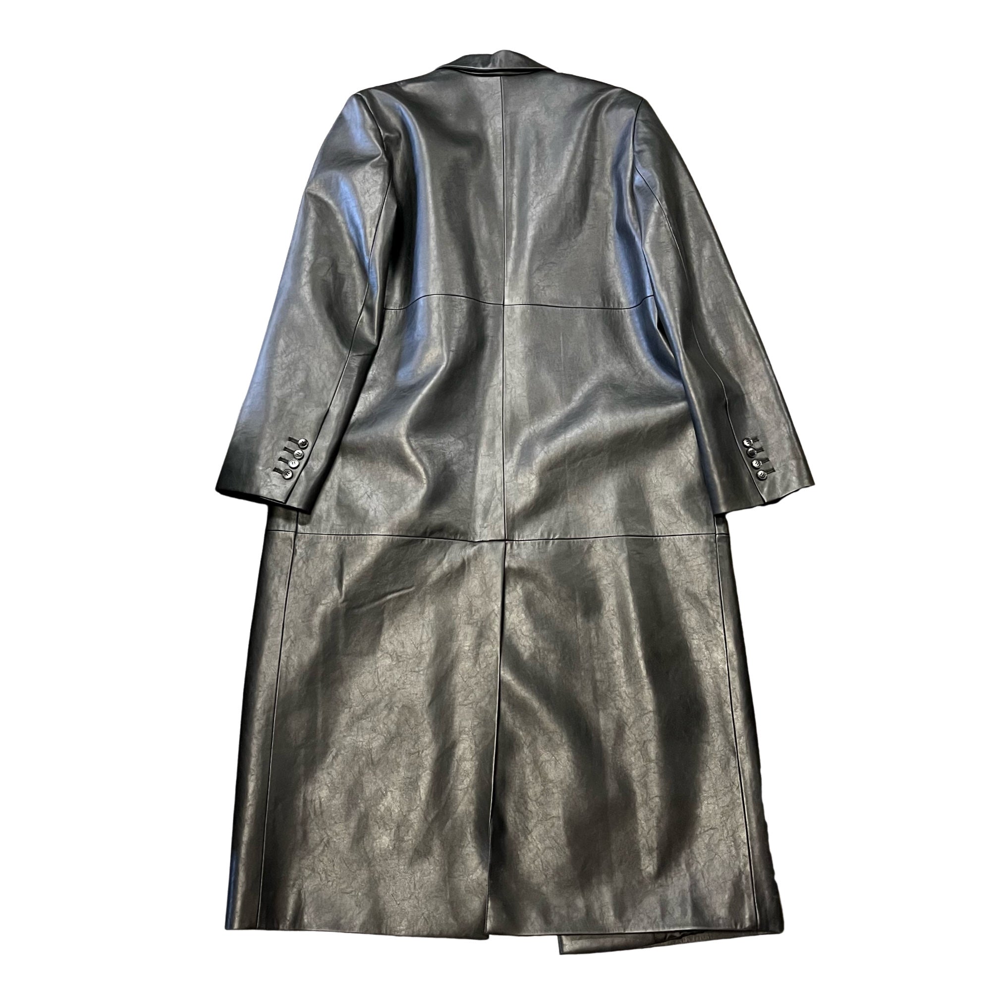 Bazilika Faux Leather Oversized Maxi Coat