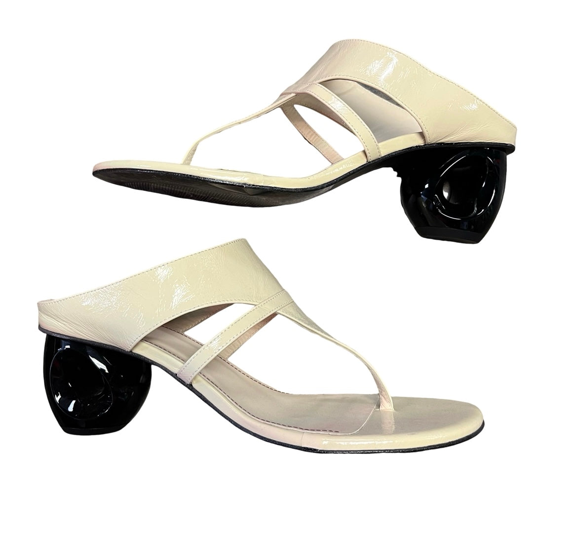 ALOHAS DYSTARIA ONIX WHITE LEATHER SANDALS
