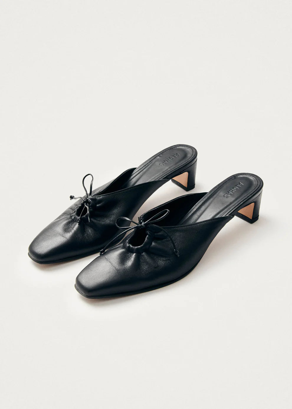 Alohas AMAR BLACK LEATHER MULES