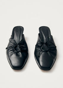 Alohas AMAR BLACK LEATHER MULES