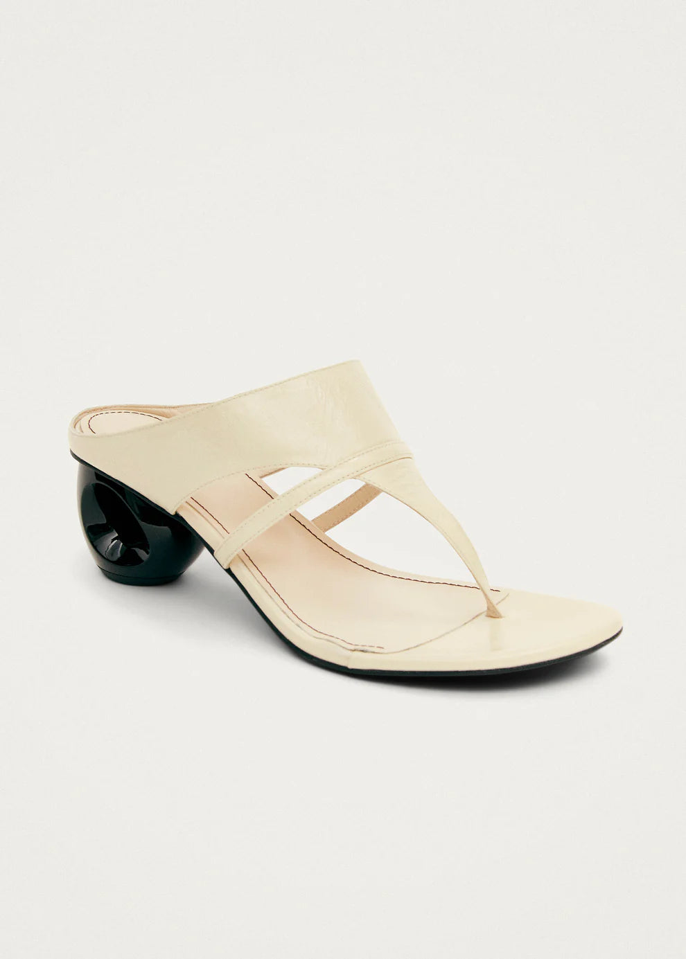 ALOHAS DYSTARIA ONIX WHITE LEATHER SANDALS