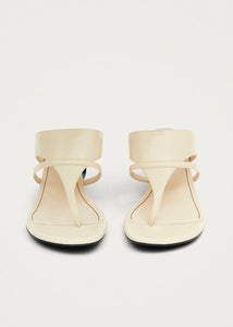 ALOHAS DYSTARIA ONIX WHITE LEATHER SANDALS